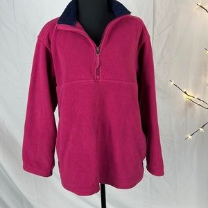 Land’s End Hot Pink Polartec Fleece Half Zip Pullover size XL